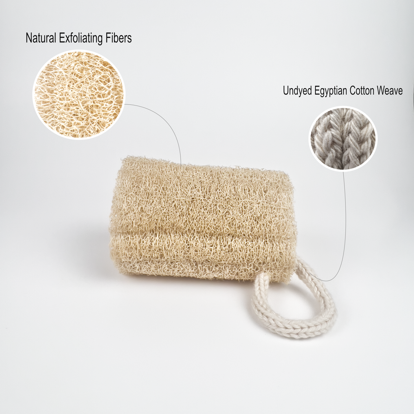 4-Piece Family Shower Set | Unbleached Natural Body Loofahs