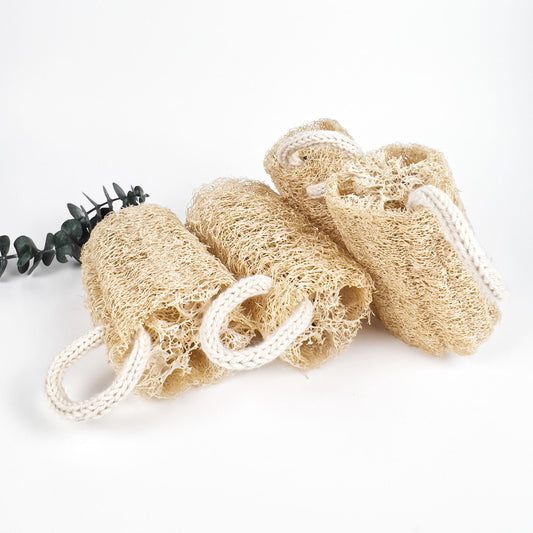 4-Piece Family Shower Set | Unbleached Natural Body Loofahs