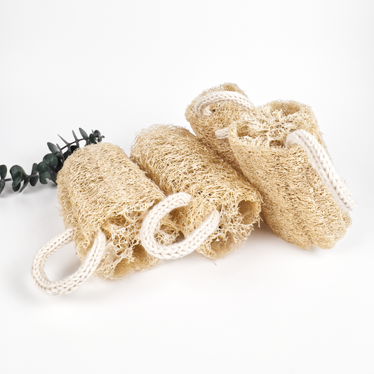Unbleached Natural Body Loofah | 4-Piece Family Shower Set